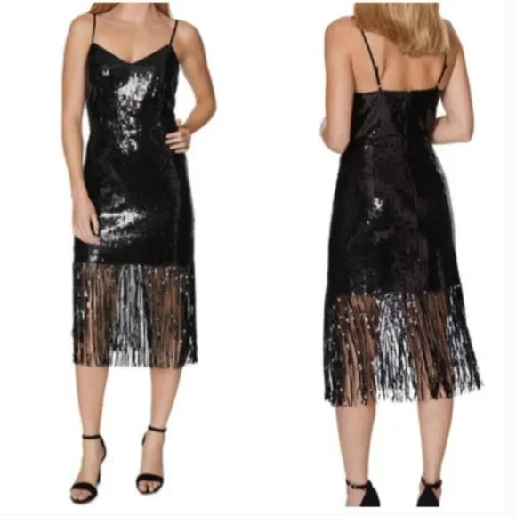 laundry black sequin dress Laundry By Shelli Segal One-Shoulder Black Sequin Cocktail Dress